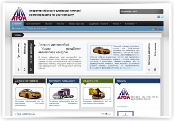 Создание сайта aton-leasing.com